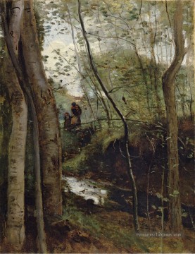 Ruisseau dans les bois aka Jean Baptiste Camille Corot Peinture à l'huile